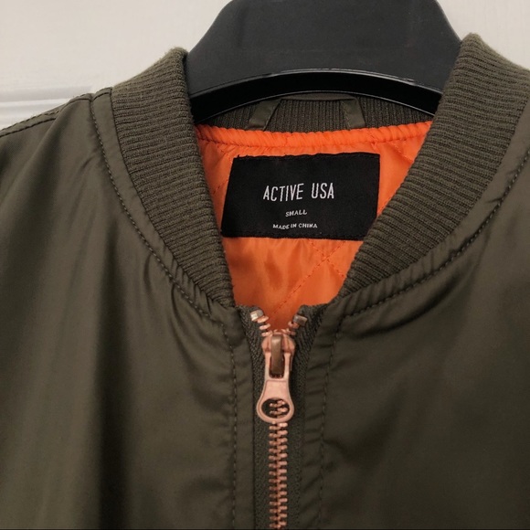 Active USA Green Bomber Jacket - Picture 4 of 7